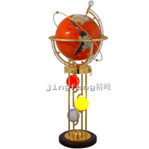 精峰自转三灯地球仪 教学演示与风水镇宅的多功能文化精品